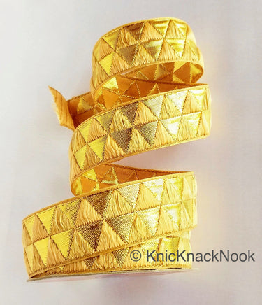 Beige and Gold Jacquard Weaving Trim, Trim By 2 Yards, Craft Decorative Ribbon